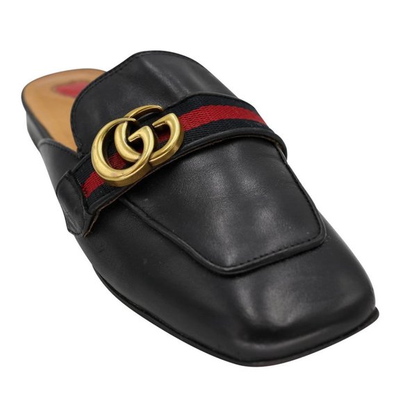 Gucci Marmont sz 38 Peyton Leather Slippers Slides GG-S0207P-C013 - Picture 8 of 10